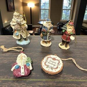 Vintage Looking Miniature Santa Christmas Ornaments or decor 3"